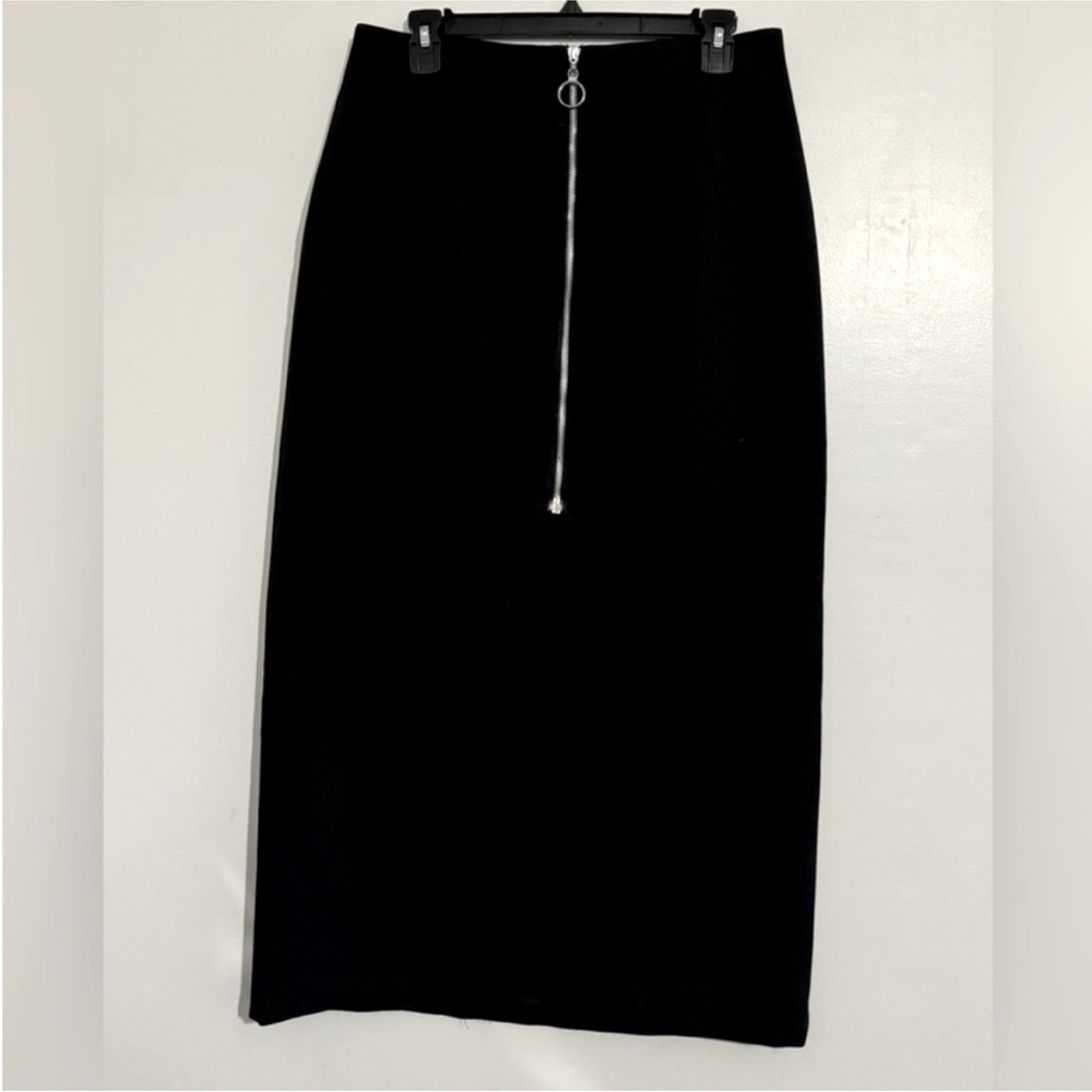 Vintage black long skirt 90’s 1990’s a line zipper front sexy size 13 juniors
